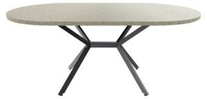 Marui Big - Tavolo da pranzo ovale 180x100 cm in Legno Testurizzato con Piede Centrale in metallo Ashi