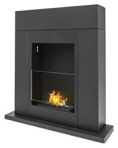 Marco Aurelio - Camino a bioetanolo da terra freestanding, biocamino da pavimento, 73x20xH75 cm colore nero