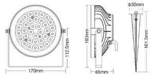 Faro RGB+CCT 25W IP66 SMART e da Telecomando Con doppia base Colore RGB+CCT