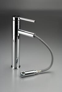 Rubinetto per lavabo, modello alto, con bocca estraibile - cromato