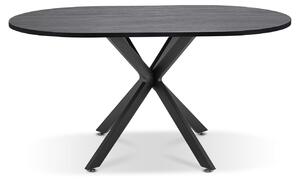 Marui Big - Tavolo da pranzo ovale in legno e metallo con piede centrale Kiso 180x100 cm - legno nero