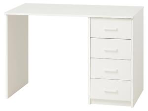 Cassiopea - Scrivania con 4 Cassetti 110x56x73 cm per PC da Ufficio in Legno Bianca