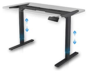 FrankyStar - Stand Up Desk scrivania elettrica con tecnologia dual motor, con regolazione digitale. Postazione mobile da ufficio per pc laptop computer per lavorare in piedi. Nero