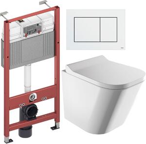 Set modulo di installazione Tece Base 9400407, vaso WC con copriwater a discesa lenta Omnires Fontana FONTANAMWBP, 9.240.400