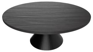 Graal Black - Tavolo Rotondo Ø120 cm Base a Doppio Cono in Metallo e Top in Legno Laminato Nero