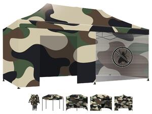 Taman Tenda / Gazebo Per Giardino 3X6 Impermeabile Tendone Pieghevole Fiere Mercati Con Teli Laterali Colore Camouflage