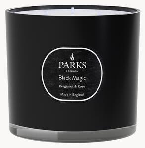 Candela profumata fatta a mano a tre stoppini Black Magic (bergamotto, rosa e patchouli)
