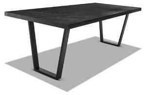Tavolo da pranzo in legno e metallo con piedi trapezoidali neri - 220x100 cm