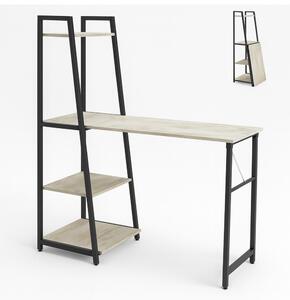 Bimyo - Scrivania pieghevole con libreria salvaspazio 50x41xH128 cm in stile industrial bleach