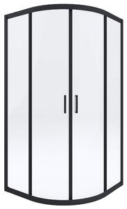 Deante Funkia box doccia 80x80 cm semicircolare nero opaca/vetro trasparente KYP_N52K