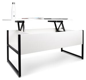 Tavolino da salotto con contenitore in stile industrial tavolino da caffè in acciaio e legno moderno con ripiano sollevabile