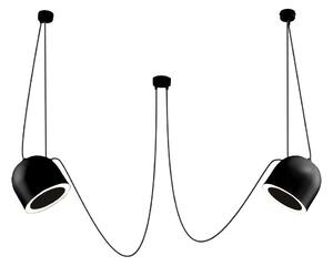 Lampada a sospensione moderna nera con paralume e copertura per lampadina DOBO 2xE14 8W Dohar