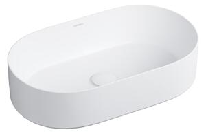 Omnires Mesa lavabo 53x32 cm ovale da appoggio bianco MESA530BM