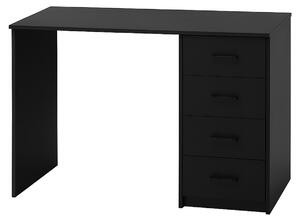 Cassiopea - Scrivania con 4 Cassetti 110x56x73 cm per PC da Ufficio in Legno Nero