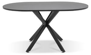 Marui - Tavolo da pranzo ovale in legno e metallo con piede centrale Kiso 180x100 cm - nero opaco