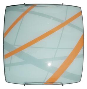 Plafoniera pop Trust arancione, in vetro, 30x30 cm, LUMICOM