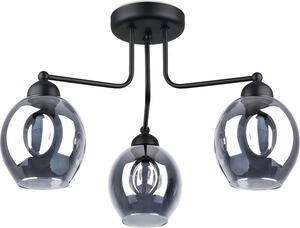 Lampada da soffitto BROSSA nera fumé 3xE27x60W in metallo, dimensioni: 36x54x54 cm, IP20, Pure Lume