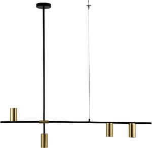 Lampada a sospensione Arizona nero-oro 4xGU10x40W in metallo, dimensioni: 113,5x117x8 cm, IP20, Light Prestige