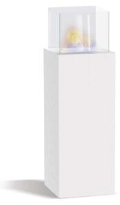 Marcantonio - Camino a bioetanolo da terra freestanding, biocamino da pavimento, dimensioni 40x40xH112 cm bianco