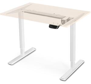 FrankyStar - Stand Up Desk scrivania elettrica con tecnologia dual motor, con regolazione digitale. Postazione mobile da ufficio per pc laptop computer per lavorare in piedi. Bianco