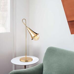 Opviq, moderna lampada da tavolo in ferro, color oro, 18 x 30 cm, altezza 57 cm, attacco E27, max. 40 W, IP20, cavo da 200 cm con interruttore | Design elegante per la casa e gli hotel
