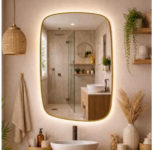 Baltica Design-LED Specchio con illuminazione integrata STONE CALM 15W/230V 4500K 90x60 cm IP65 dorato