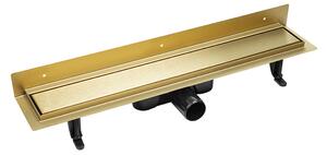 Laveo Basso canalina lineare con griglia 70 cm oro COBG71D