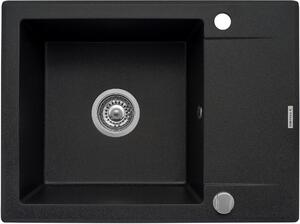 Pyramis Korfu lavello in granito 62x46 cm grigio/grafite/inox 070060501