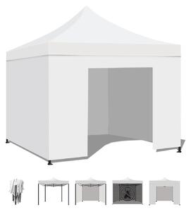 Taman Tenda / Gazebo Per Giardino 3X3 Impermeabile Tendone Pieghevole Per Fiere E Mercati Colore Bianco