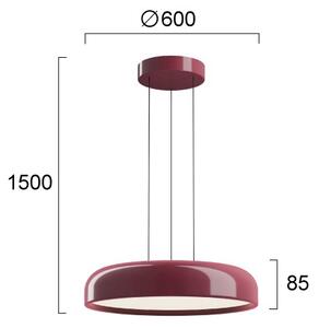 Lampada a sospensione LED con cavo ALENSA LED/60W/230V CRI 94 rosso