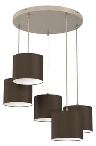Lampadario a cavo ARDEN 5xE27/15W/230V beige/marrone