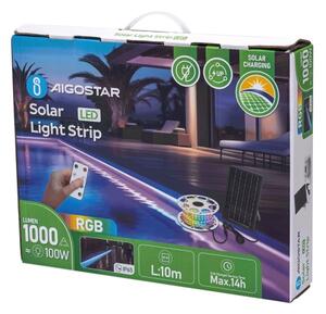 Aigostar - LED RGB Striscia solare dimmerabile LED/10W/3,2V 10 m IP65 + +TC