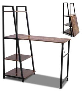 Bimyo - Scrivania pieghevole con libreria salvaspazio in stile industriale, 50x41xH128 cm