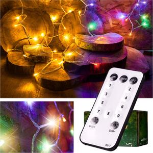 Catena luminosa Aga LED 10 m 100 LED con telecomando Multicolore + Bianco caldo