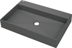 Deante Correo lavabo 60x40 cm rettangolare da appoggio antracite CQR_TU6S