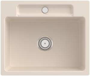 V&B lavello a filo Siluet 60 S Flat con scarico a scomparsa, funzionamento manuale, avorio