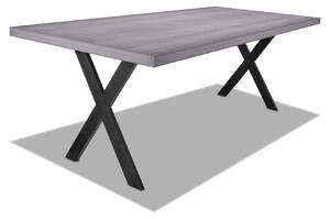 Tavolo da pranzo in legno e metallo con piedi a X neri - 220x100 cm