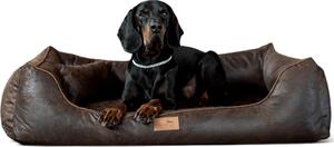 Tierlando® Lettino ortopedico per cani ALBERTO ORTHO Velours Vintage - Dimensioni: 80x60cm | Colore: 01 Brown