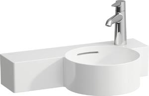 LAUFEN VAL Lave-mains, 1 trou de robinetterie à droite, tablette à gauche, avec trop-plein, coupant, 550x315mm, H8152840008121, H8152840008121