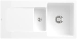 Lavello da incasso V&B Siluet 60 R Flat con scarico a scomparsa, funzionamento manuale, bianco
