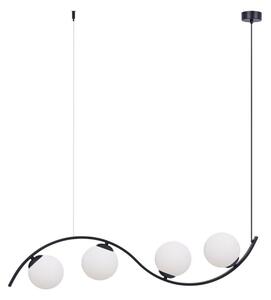 Lampada a sospensione WAVE in vetro bianco e nero, 4xE14x8W, metallo, dimensioni: 105x100x14 cm, IP20, Zuma Line