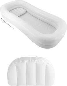 Vasca da bagno gonfiabile, completa di cuscino, pompa d'aria elettrica, colore bianco