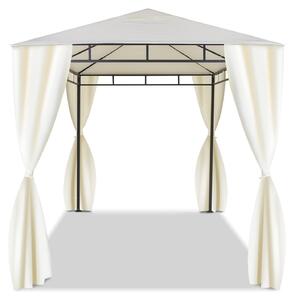 Gazebo 3x2 M per esterni in ferro elegante gazebo da giardino completo di teli laterali colore ecrù