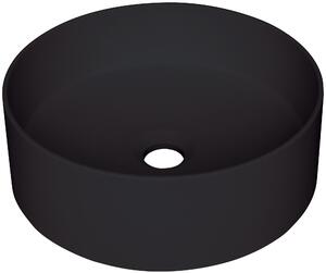 Deante Silia lavabo 36x36 cm rotonda da appoggio nero CQS_NU4S