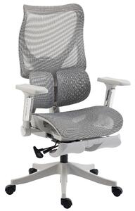 HOMCOM Sedia da Ufficio Ergonomica con Poggiapiedi e Rete Traspirante, Grigio | Aosom Italy