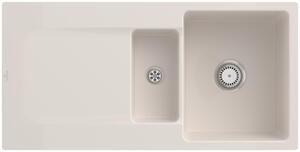 Lavello V&B Siluet 60 R Flat con scarico a scomparsa, funzionamento manuale, crema