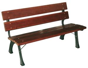 Hyde Park Junior - Panchina da giardino in legno impregnato e ghisa. Panca per esterno 2 posti. 122x60xH72 cm