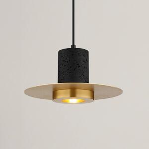 Globo Lampada a sospensione Shanna, dimmerabile, Nero, Soggiorno / Sala da pranzo, Pietra, Lampada a sospensione