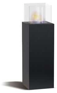 Marcantonio - Camino a bioetanolo da terra freestanding, biocamino da pavimento, dimensioni 40x40xH112 cm nero