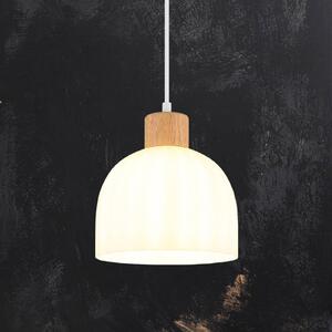 Globo Lampada a sospensione Swanson, dimmerabile, Bianco / Opale, Soggiorno / Sala da pranzo, Vetro, Lampada a sospensione